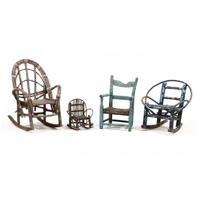 four-vintage-primitive-child-s-chairs