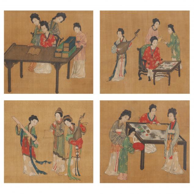 a-set-of-chinese-paintings-on-silk-of-women-engaged-in-leisure-pursuits