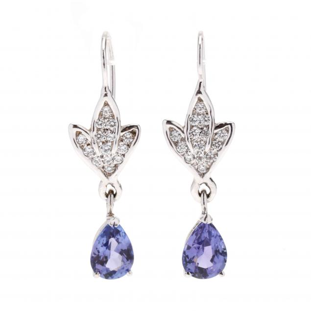 white-gold-tanzanite-and-diamond-earrings