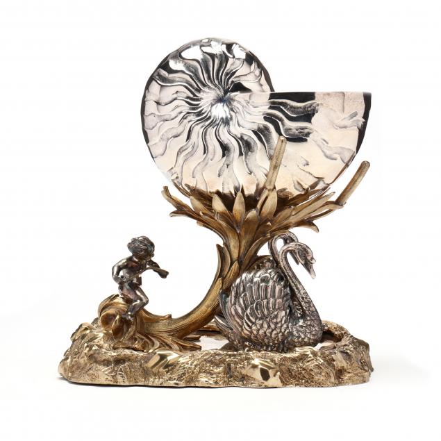 continental-parcel-gilt-silverplate-nautilus-spoon-holder