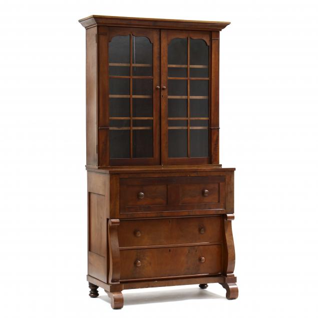 american-classical-mahogany-butler-s-chest-and-bookcase