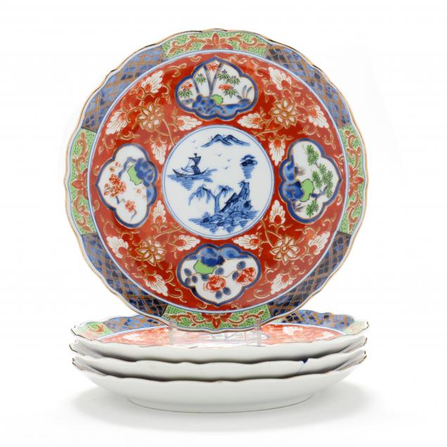 a-group-of-four-contemporary-imari-porcelain-plates