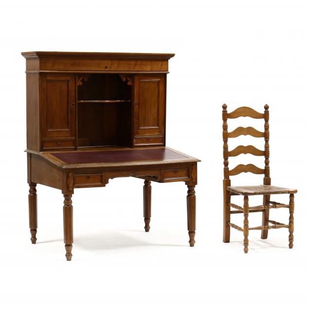 southern-walnut-plantation-desk-and-chair
