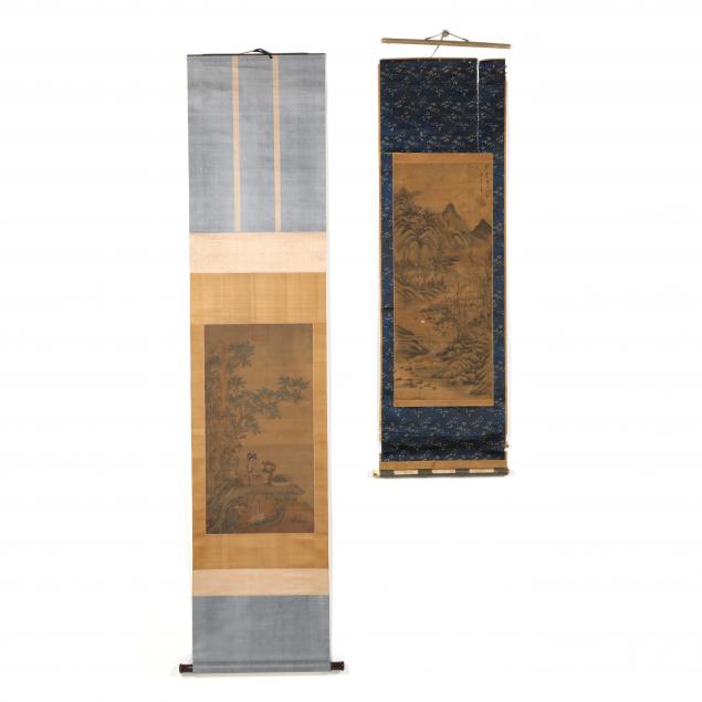 two-chinese-hanging-scroll-paintings