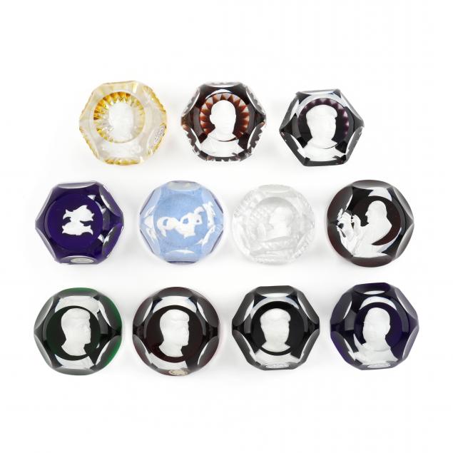 baccarat-eleven-sulphide-paperweights