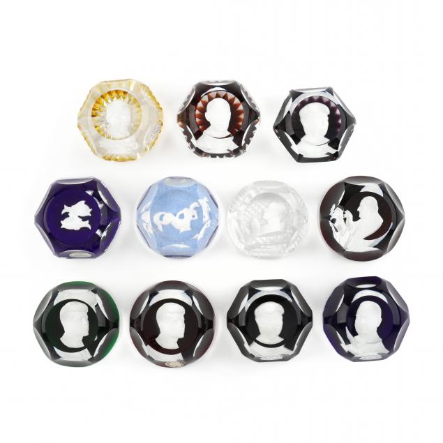 baccarat-eleven-sulphide-paperweights