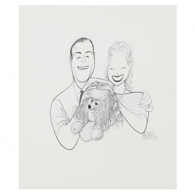al-hirschfeld-american-1903-2003-i-herbert-and-edith-cannon-with-candy-the-dog-i