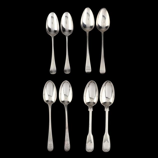 a-collection-of-eight-georgian-silver-spoons-including-paul-storr