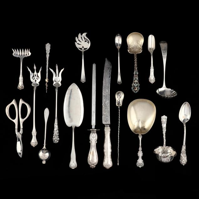 a-grouping-of-18-american-sterling-silver-servers