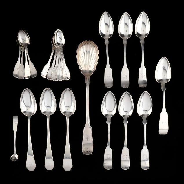 a-grouping-of-american-coin-silver-flatware