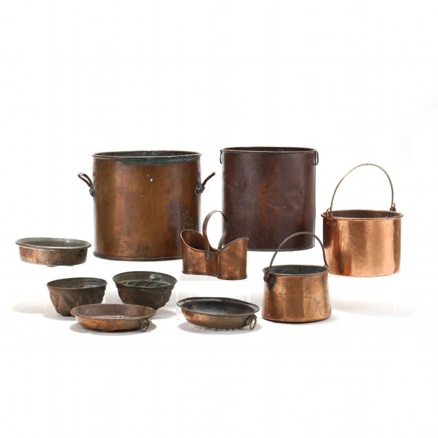 a-selection-of-nine-vintage-copper-ware