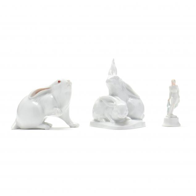 three-natural-herend-porcelain-figurines