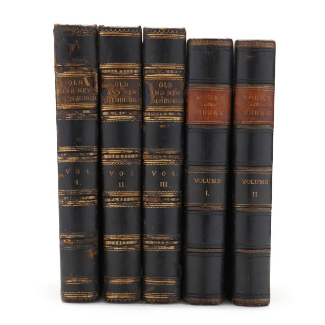 two-antique-sets-of-books-with-scottish-themes