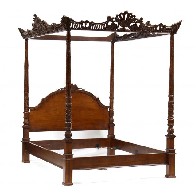 continental-style-carved-mahogany-queen-size-bed-with-tester