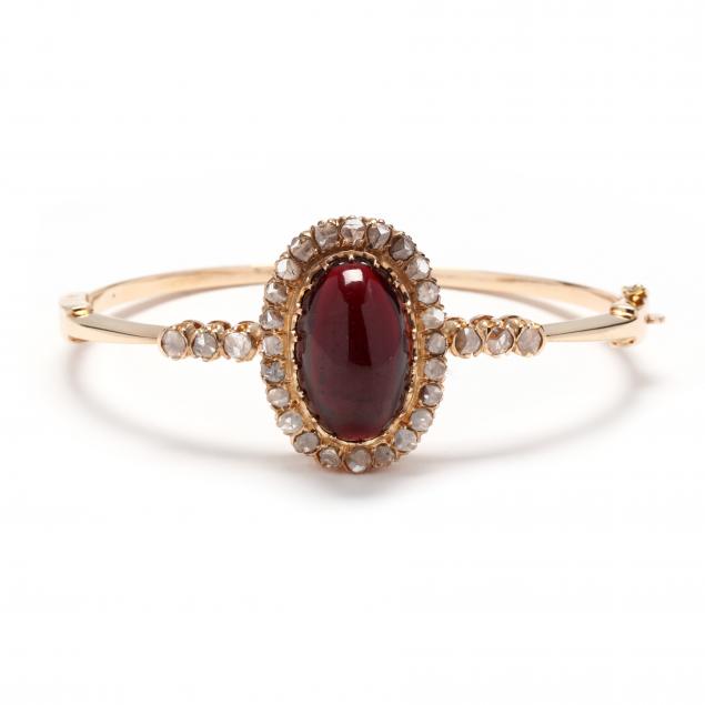 gold-garnet-and-diamond-bangle-bracelet