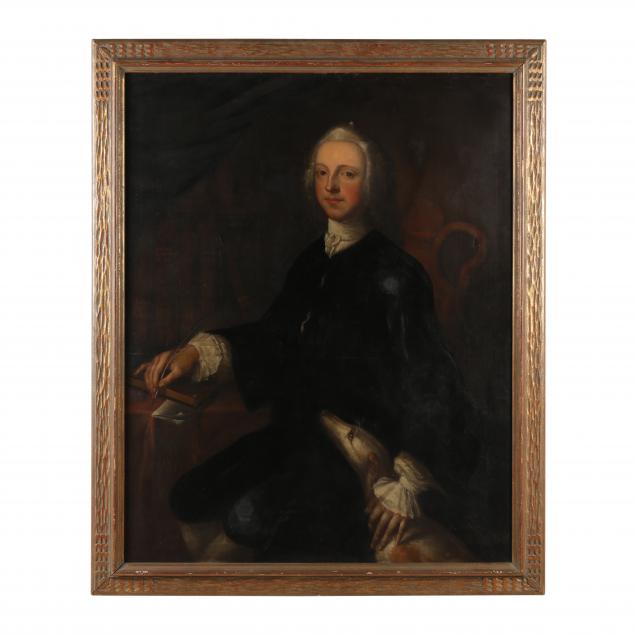 british-school-18th-century-portrait-of-a-man-with-dog