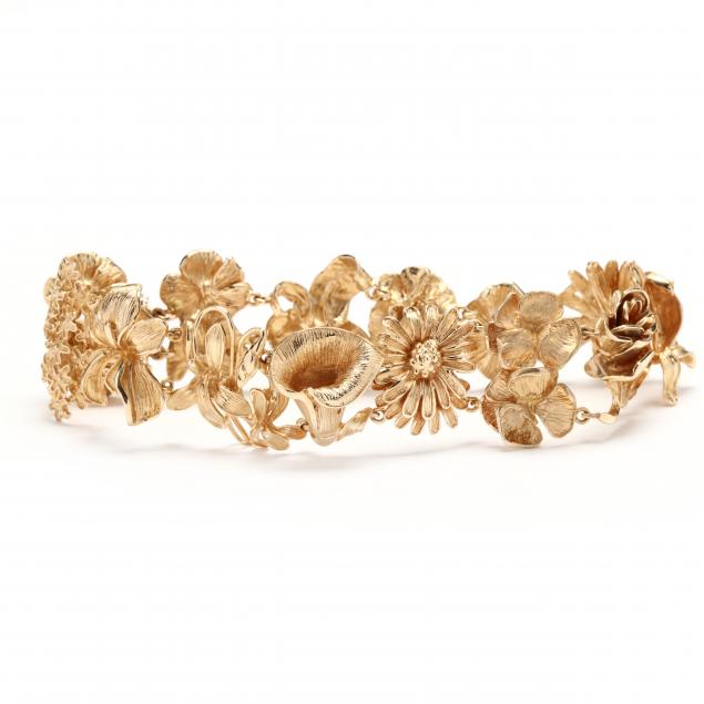 Gold Floral Motif Bracelet, Ardian (Lot 49 - Signature Fall AuctionSep ...