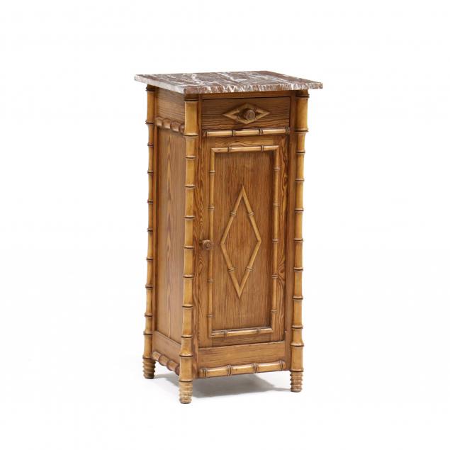 english-faux-bamboo-marble-top-stand