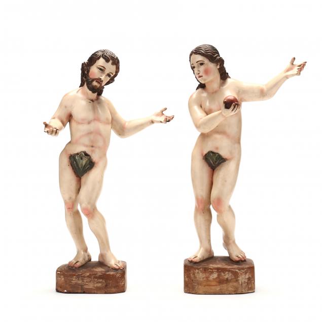 spanish-colonial-polychrome-sculptures-of-adam-and-eve
