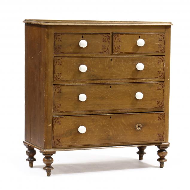 antique-scottish-faux-grain-painted-chest-of-drawers