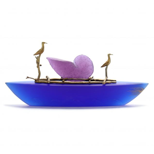 pozycinski-studios-i-nautilus-boat-i-glass-and-bronze-sculpture