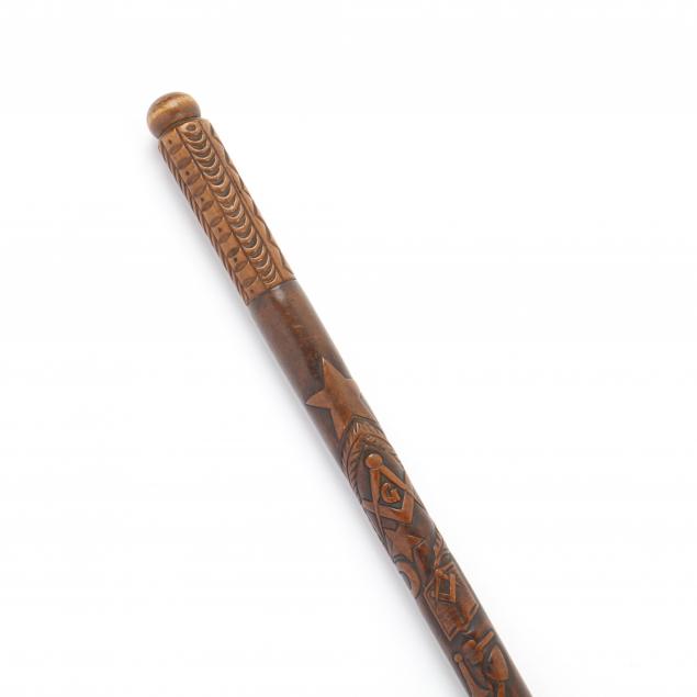 folk-art-carved-masonic-cane