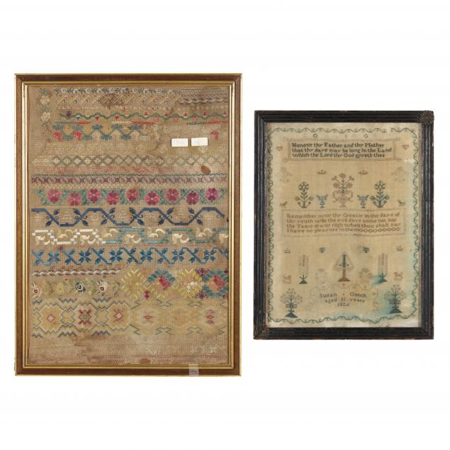 two-framed-antique-needlework-samplers