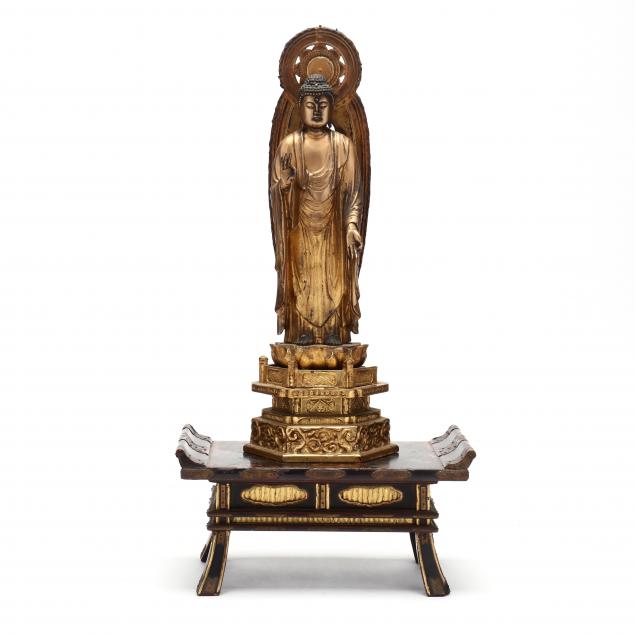 a-japanese-carved-gilded-wood-amida-buddha-sculpture-and-altar-stand
