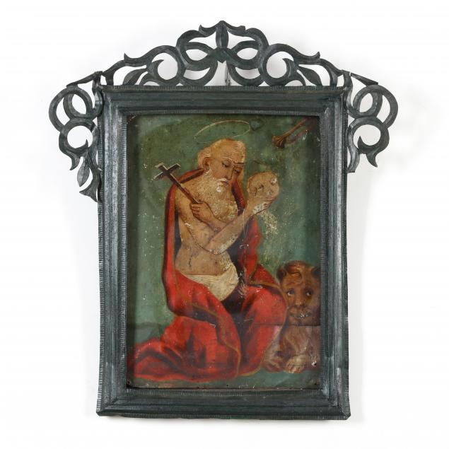 an-antique-retablo-of-st-jerome-19th-century