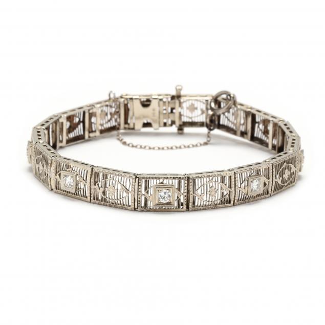vintage-white-gold-and-diamond-bracelet