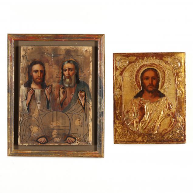 two-antique-byzantine-icons-depicting-christ