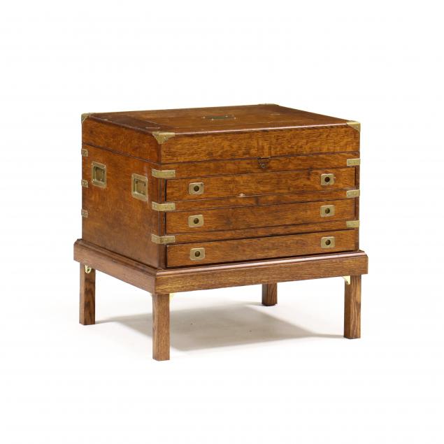 english-oak-campaign-style-valuables-chest-on-stand