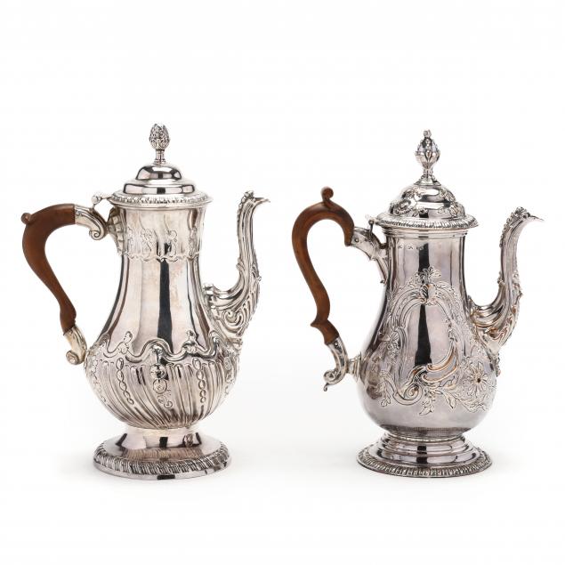 two-continental-silverplate-repousse-coffee-pots