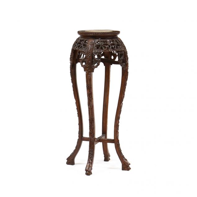 chinese-carved-hardwood-and-marble-stand