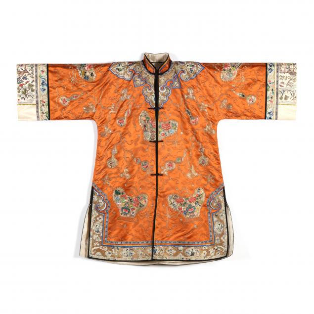 a-chinese-orange-ground-silk-embroidered-robe