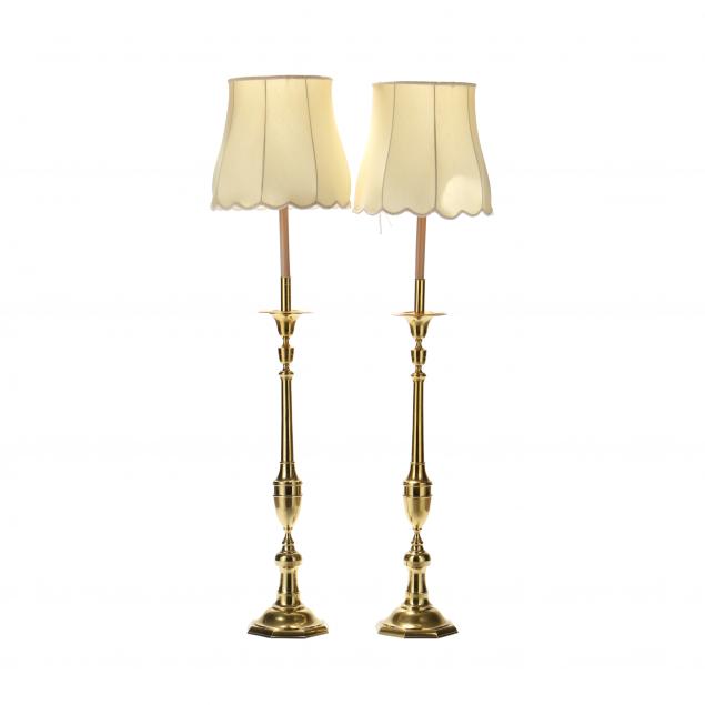 pair-of-vintage-brass-candlestick-floor-lamps