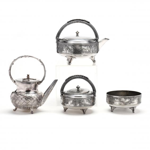 group-of-antique-silverplate-tea-ware