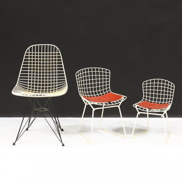 eames-and-bertoia-three-wire-chairs