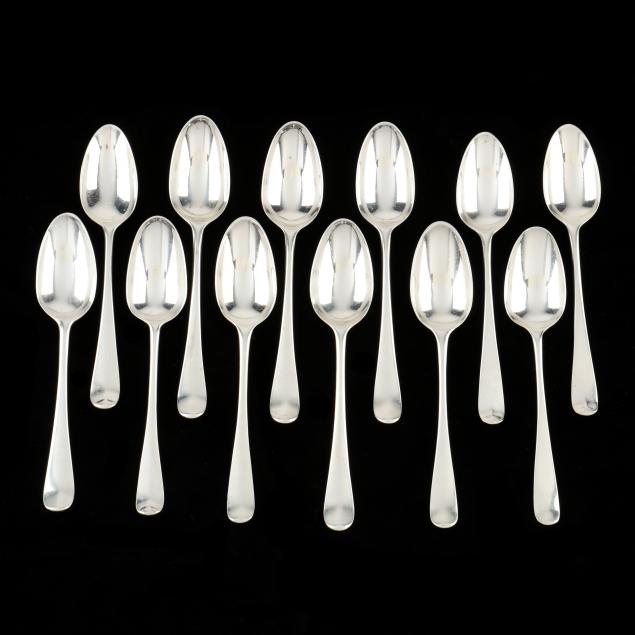 a-grouping-of-twelve-georgian-silver-teaspoons