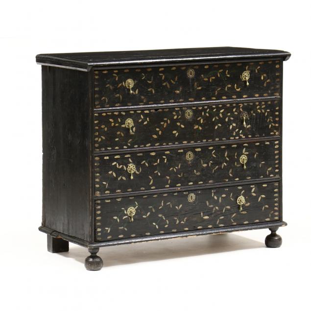 new-england-william-and-mary-style-painted-chest-of-drawers