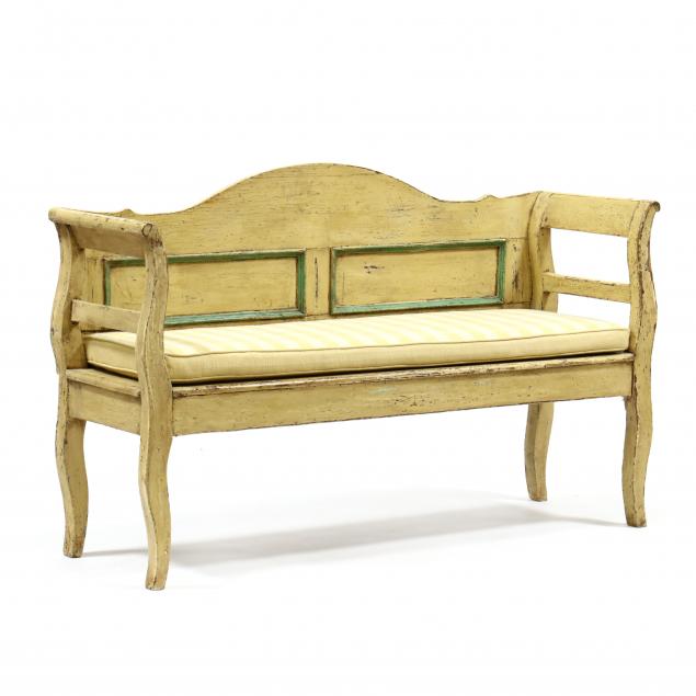 french-country-painted-pine-bench