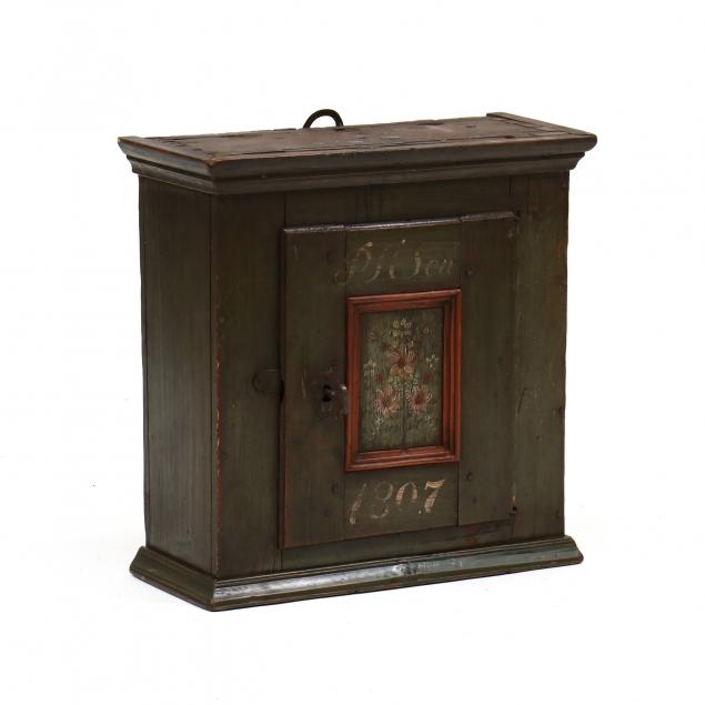 antique-continental-painted-pine-hanging-cupboard