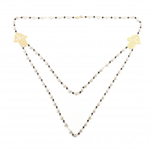 gold-pearl-and-black-bead-necklace