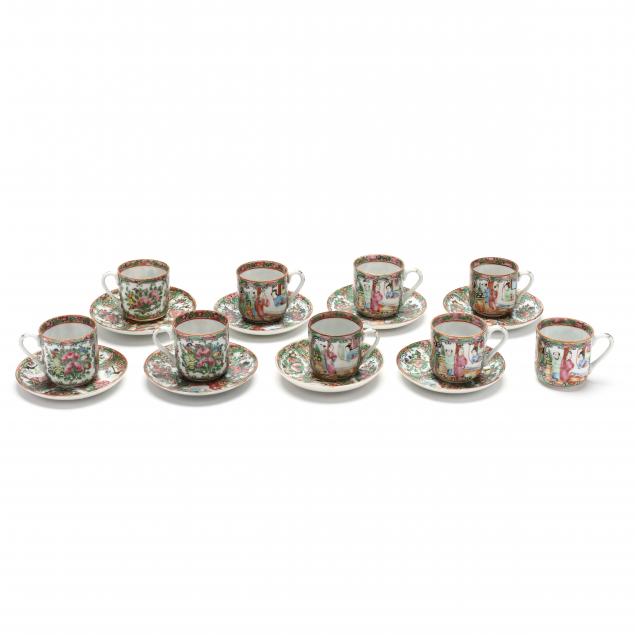 a-group-of-chinese-porcelain-rose-medallion-tea-cups-and-saucers