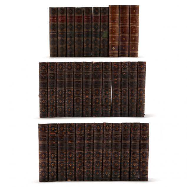 thirty-four-19th-century-leather-bound-books-in-three-sets