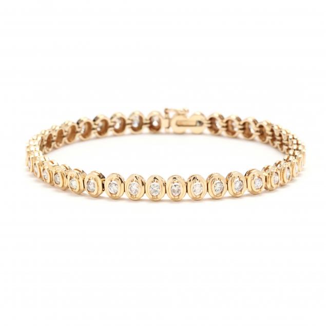 Gold and Diamond Line Bracelet (Lot 1097 - Estate Jewelry & FashionSep ...