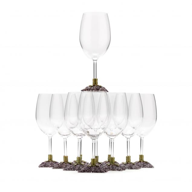 eleven-enameled-grape-cluster-wine-glasses