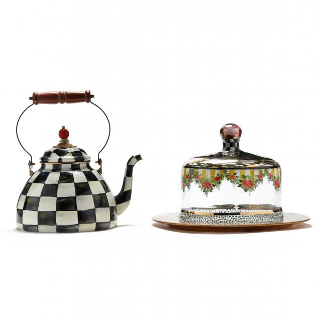 mackenzie-childs-teapot-and-cake-server