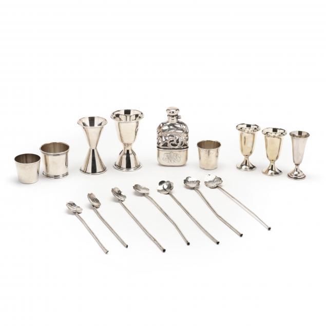 a-group-of-sterling-silver-barware