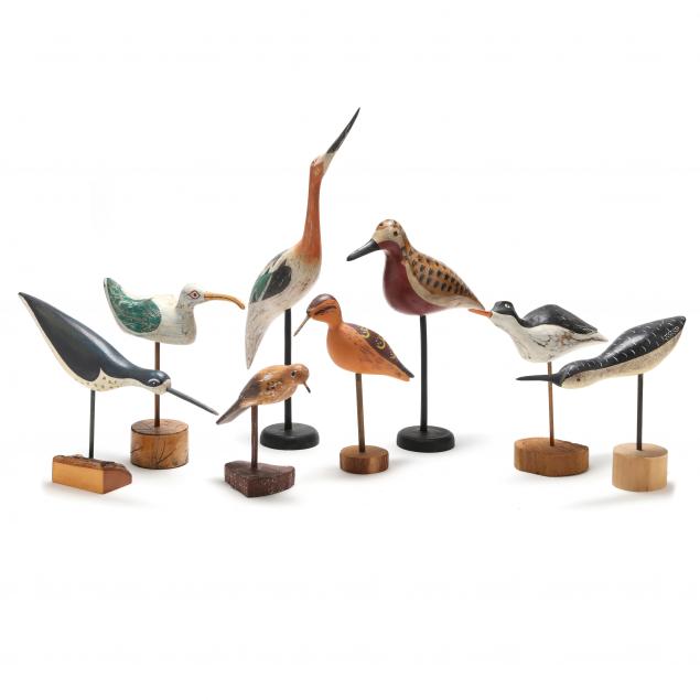 eight-folky-carved-and-painted-shorebirds